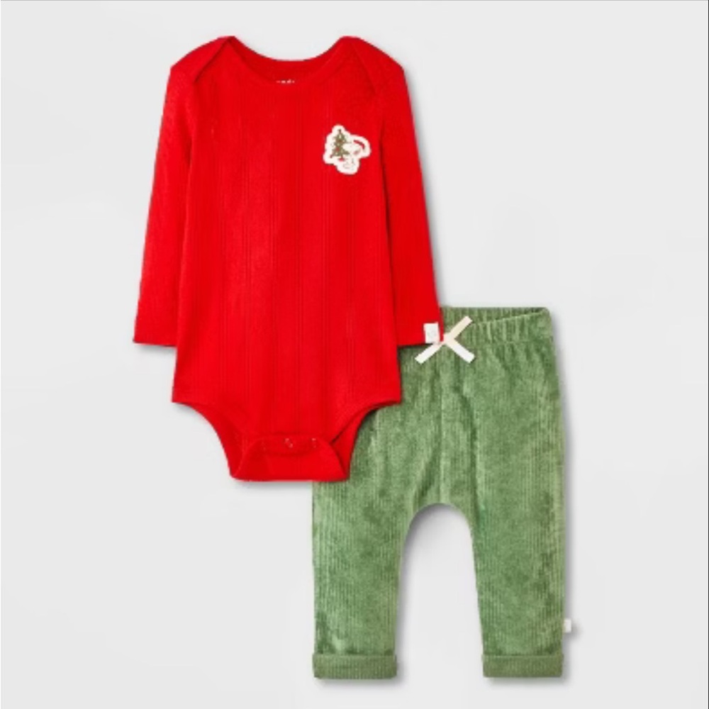 Little Snoopy Red and Green Kids Matching Set